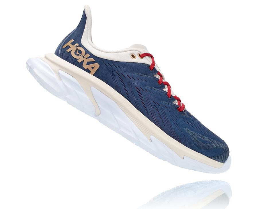 Hoka One One Clifton Edge Löparskor Herr - Blå/Vita - AYKHT-6830